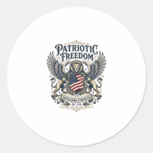 Patriotisk Lejonörn Vakt Djur Hybrid Patriot Runt Klistermärke