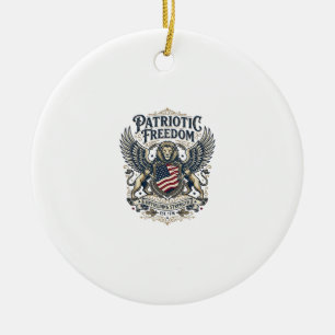 Patriotisk Lejonörn Vaktande Djur Hybrid Patriot Julgransprydnad Keramik