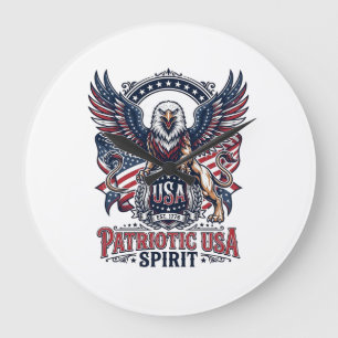 Patriotisk Lejonörn Vaktande Djur Hybrid Patriot Stor Klocka