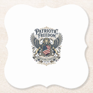 Patriotisk Lejonörn Vaktande Djur Hybrid Patriot Underlägg Papper
