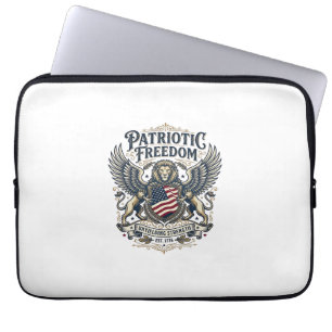 Patriotisk Lejonörn Vaktande Djur Hybrid Patriotis Laptop Fodral