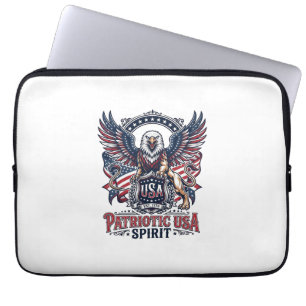 Patriotisk Lejonörn Vaktande Djur Hybrid Patriotis Laptop Fodral