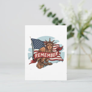 Patriotisk Liberty Eagle "Kom ihåg" Grafik Vykort