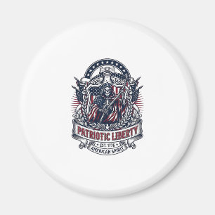 Patriotisk Liberty Reaper Mörk Patriot Skelett & R Magnet