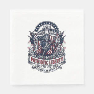 Patriotisk Liberty Reaper Mörk Patriot Skelett & R Pappersservett