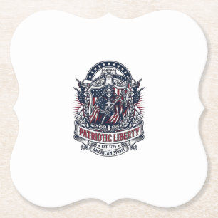 Patriotisk Liberty Reaper Mörk Patriot Skelett & R Underlägg Papper