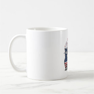 Patriotisk Llama Fyrverkerier Vintage Vector Tröja Kaffemugg