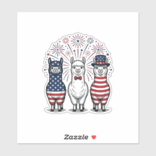 Patriotisk Llama Fyrverkerier Vintage Vector Tröja Klistermärken