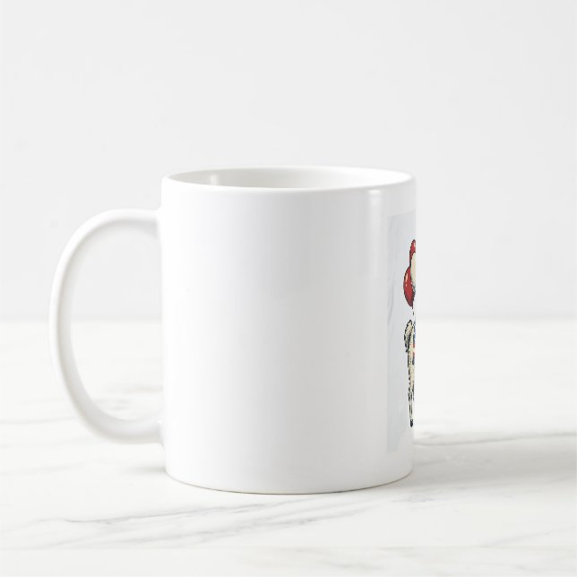 Patriotisk Llama Vintage Gravyr Shirt Design_1 Kaffemugg (Vänster)