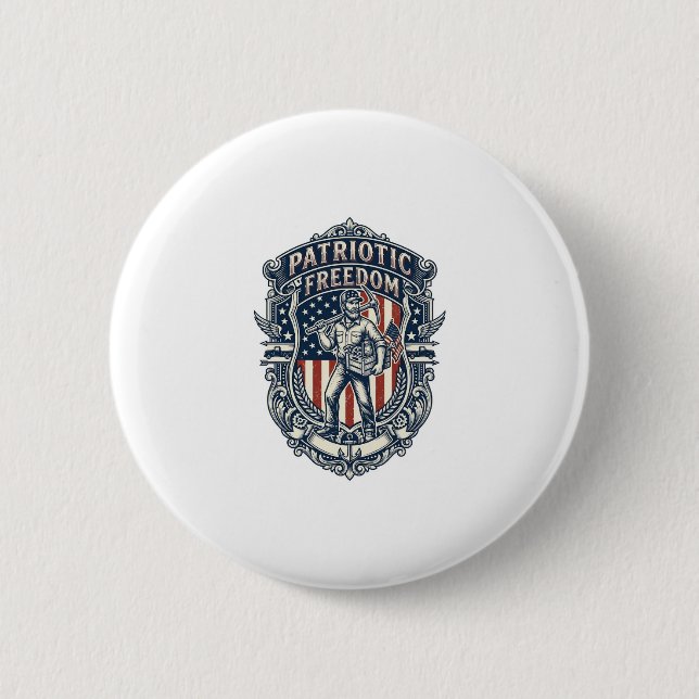 Patriotisk loppmarknadsplockar-vektorgrafik T-shir Knapp (Framsida)