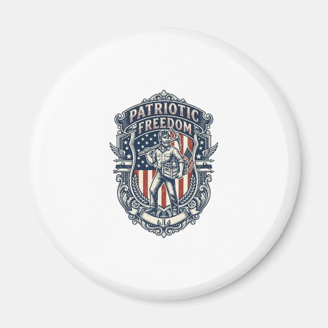 Patriotisk loppmarknadsplockarens vektor grafiska  magnet (Framsidan)