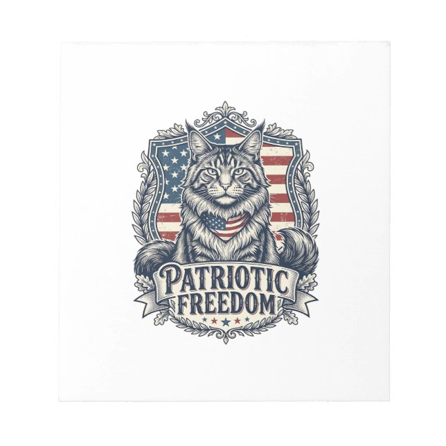 Patriotisk Maine Coon Katt Anteckningsblock (Framsida)