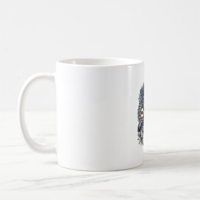 Patriotisk Maine Coon Katt Kaffemugg (Vänster)