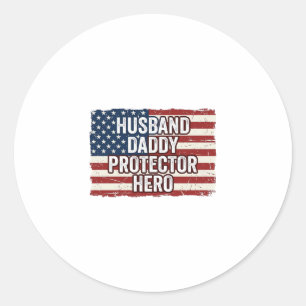 Patriotisk make pappa beskyddare hjälte flagga skj runt klistermärke