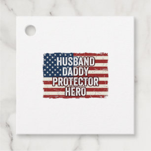 Patriotisk Make Pappa Beskyddare Hjälte Flagga Trö Gåvor Etiketter
