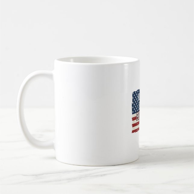 Patriotisk Make Pappa Beskyddare Hjälte Flagga Trö Kaffemugg (Vänster)