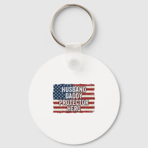 Patriotisk Make Pappa Beskyddare Hjälte Flagga Trö Nyckelring