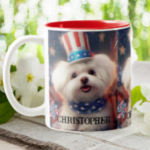 Patriotisk maltesisk Puppy Hund Personlig