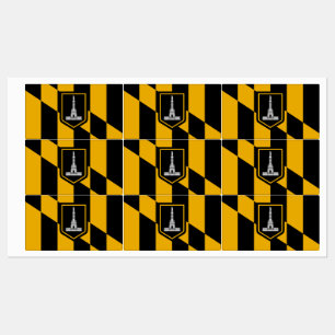 Patriotisk märkning med flagga i Baltimore City Klistermärke