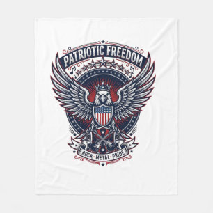 Patriotisk Metal Vingar Patriot Musik Rock Metal P Fleecefilt