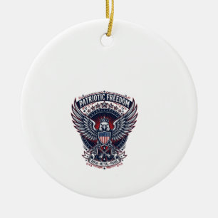 Patriotisk Metal Vingar Patriot Musik Rock Metal P Julgransprydnad Keramik