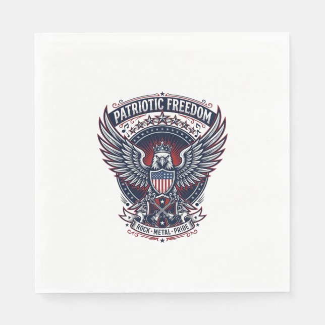 Patriotisk Metal Vingar Patriot Musik Rock Metal P Pappersservett (Framsidan)