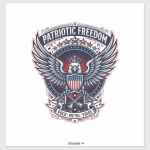Patriotisk Metal Wings Patriotmusik Rock Metal Pat Klistermärken