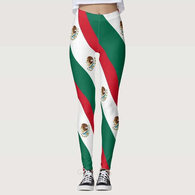Patriotisk Mexico flaggamexikan Leggings (Framsida)