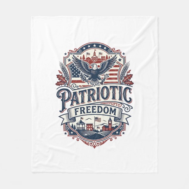 Patriotisk Midwest Småstad Stolt Vector Grafik  Fleecefilt (Framsidan)