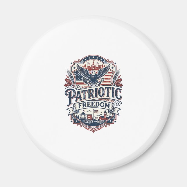 Patriotisk Midwest Småstad Stolt Vector Grafik  Magnet (Framsidan)