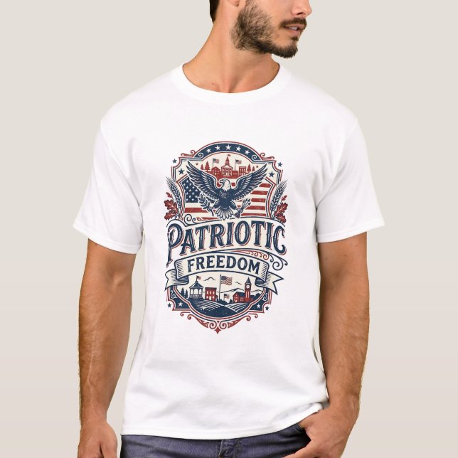 Patriotisk Midwest Småstad Stolt Vector Grafik T Shirt (Framsida)