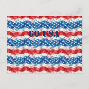 Patriotisk Militär Amerika USA vykort Flagga