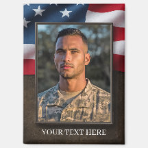 Patriotisk militär fotomagnet