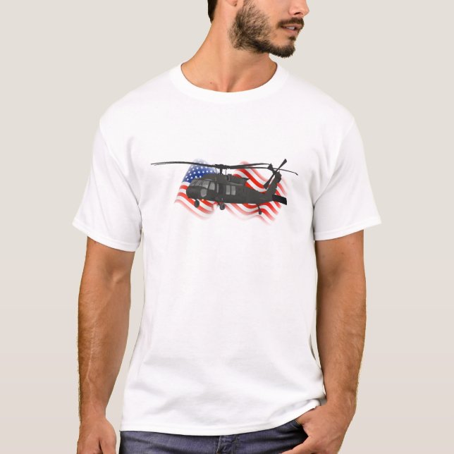 Patriotisk militär helikopter t shirt (Framsida)