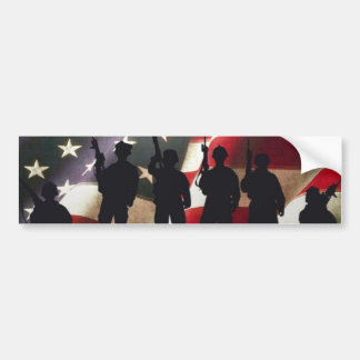 Patriotisk militär soldatSilhouette Bildekal