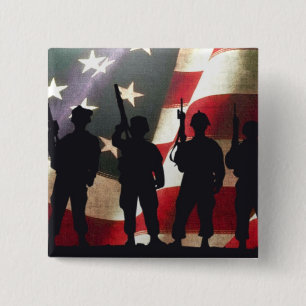 Patriotisk militär soldatSilhouette Knapp