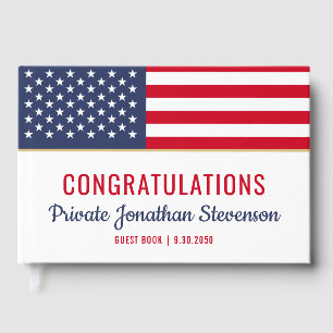 Patriotisk militär Studenten armé Amerikanska Flag Gästböcker