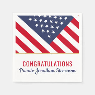 Patriotisk militär Studenten armé Amerikanska Flag Pappersservett