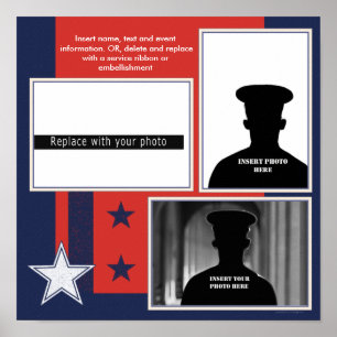 Patriotisk militär temafotoCollage Poster