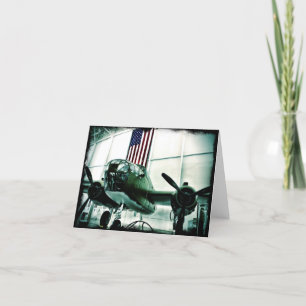 Patriotisk militär WWII Flygplan med amerikansk Fl Kort