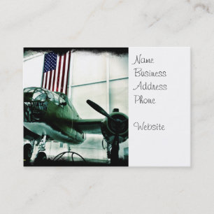Patriotisk militär WWII Flygplan med amerikansk Fl Visitkort