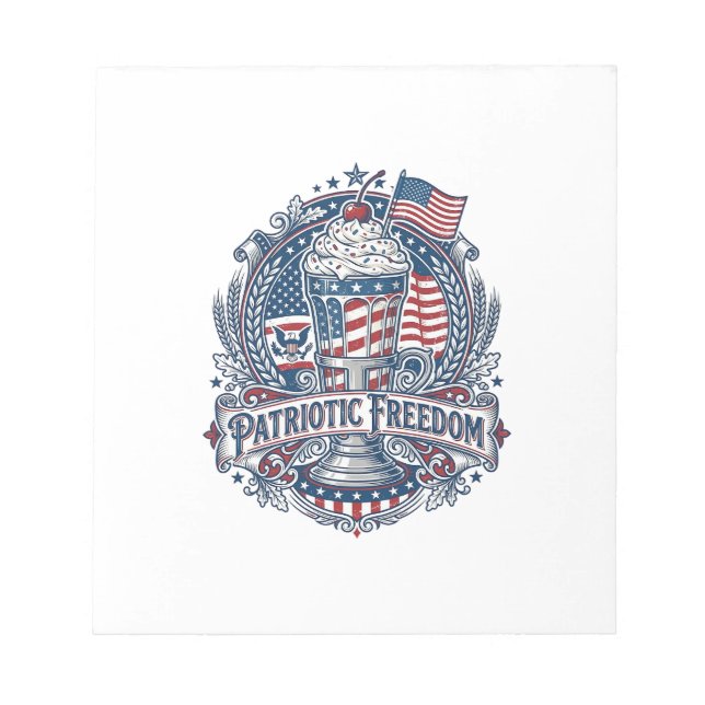 Patriotisk Milkshake Americana Anteckningsblock (Framsida)