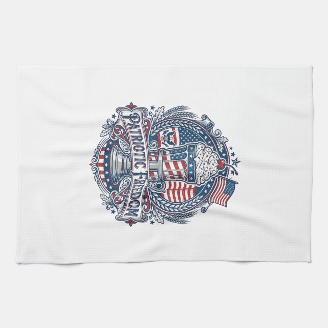 Patriotisk Milkshake Americana Kökshandduk (Horisontell)