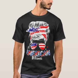 Patriotisk mimi 4 juli rödig baddräkt hår t shirt