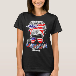 Patriotisk mimi 4 juli rödig bunsfrisyr t shirt
