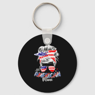 Patriotisk mimi 4 juli röslig bunsfrisyr nyckelring