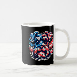 Patriotisk miniatyr schnauzer amerikansk flagga 4: kaffemugg