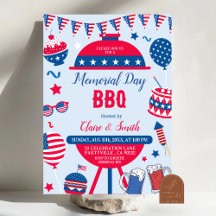 Patriotisk minnesdags BBQ-inbjudan