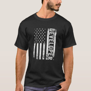 Patriotisk Mjukvaruutvecklare Usa Amerikansk Flagg T Shirt