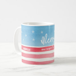 Patriotisk modern akvarellflagga kaffemugg
